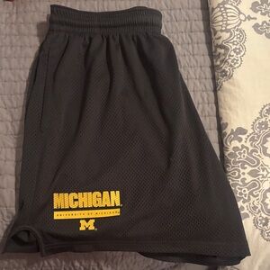 Jordan MICHIGAN Black and Yellow Athletic Shorts